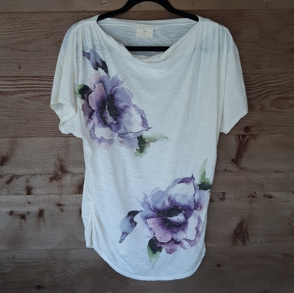 T.la Watercolor Floral Printed Shirt X-Small - Picture 1 of 5